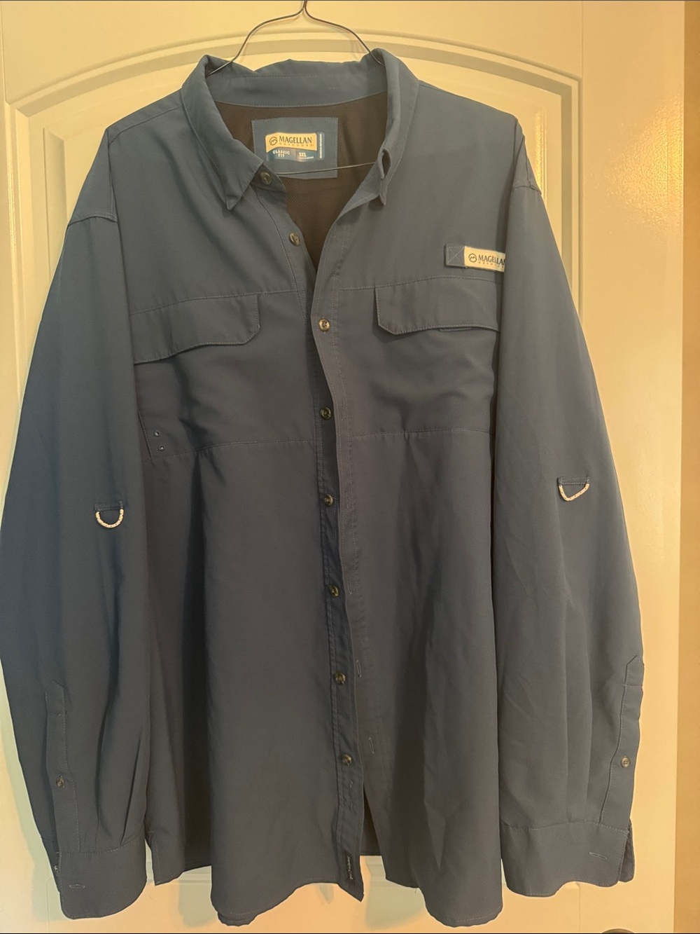 Magellan Outdoors Men's Long-Sleeve Lightweight Fishing Shirt - Navy Blue